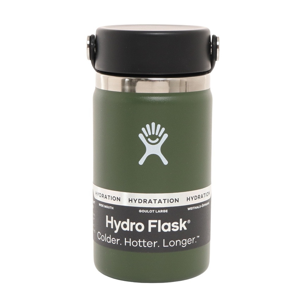 ハイドロフラスク（HydroFlask） 水筒 ボトル マグ 12 oz ワイドマウス 5089021-Olive