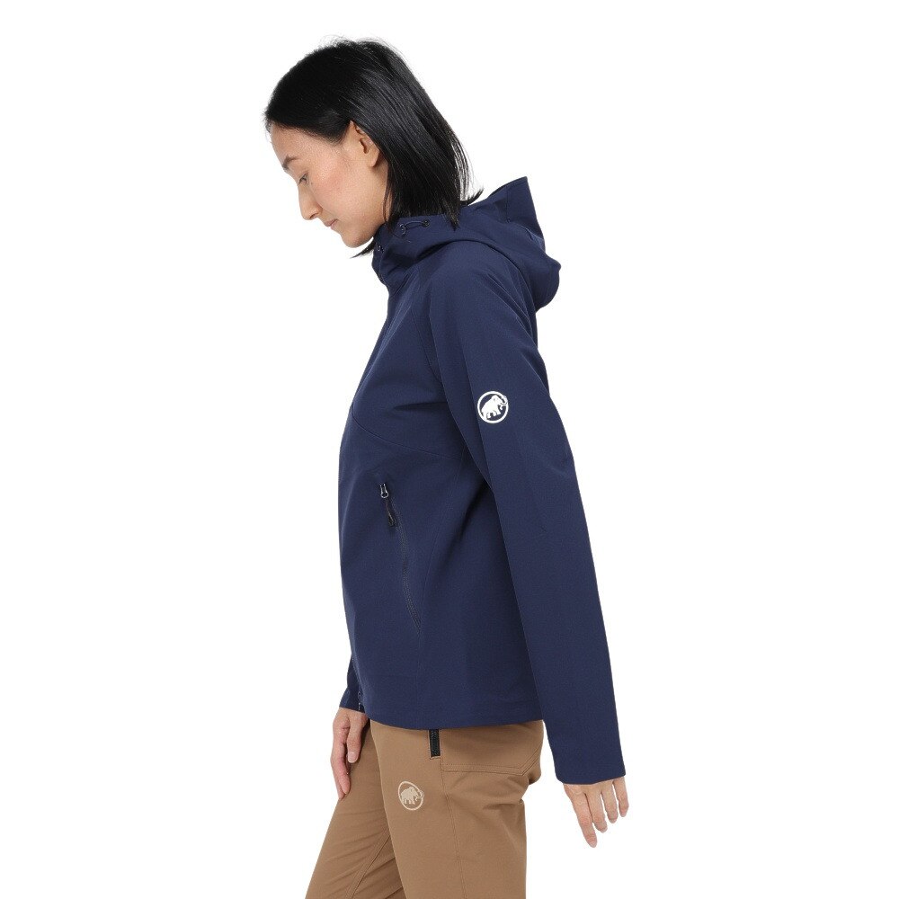 マムート（MAMMUT）（レディース）アウター MACUN 2.0 ソフトシェル フーデッド ジャケット AF 1011-00802-5118 ネイビー EUROサイズ 