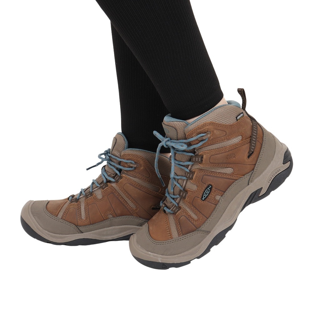 キーン（KEEN）（レディース）防水ハイキングシューズ サーカディア ミッド ウォータープルーフ 1026764 ブラウン トレッキングシューズ 登山靴